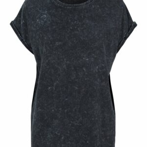 Women's acid washed extended shoulder tee - Black, XS