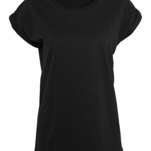 Women's organic extended shoulder tee - Black, XS