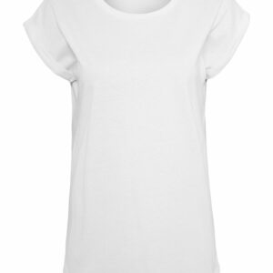 Women's organic extended shoulder tee - White, XS