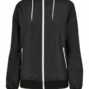 Women's recycled windrunner - Black White, XS