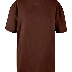 Women's oversized boyfriend tee - Chocolate Brown, XS