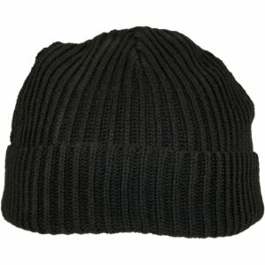 Recycled yarn fisherman beanie - Black, One size