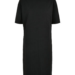 Women's organic oversizes slit tee dress - Black, XS