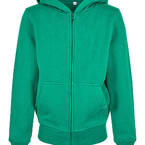 Organic kids basic zip hoodie - Grass Green*, 5/6 Yrs