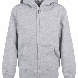 Organic kids basic zip hoodie - Heather Grey, 5/6 Yrs