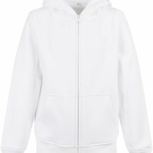Organic kids basic zip hoodie - White, 5/6 Yrs