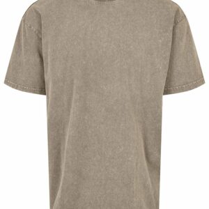 Acid washed heavy oversized tee - Dark Khaki, XS