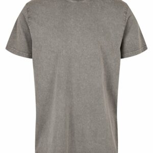 Acid washed round neck tee - Asphalt, XS