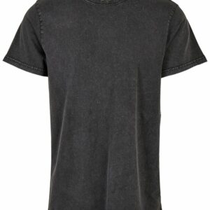 Acid washed round neck tee - Black, XS