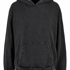 Women's acid washed oversized hoodie - Black, XS