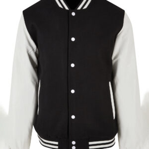 Old school college jacket - Black White, XS