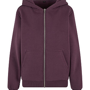 Women’s fluffy zip hoodie - Plum Purple, XS