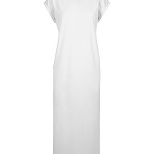 Women’s long extended shoulder dress - White, XS