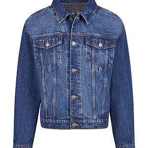 Heavy ounce boxy denim jacket - New Mid Blue Washed, S