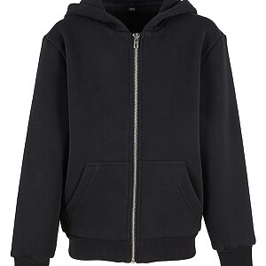 Kids fluffy zip hoodie - Black, 4/6 Years