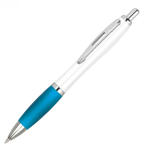 Blue Branded Pen 2 Two Tone Curvy Printed Pen – Blue, 1 Colour Print