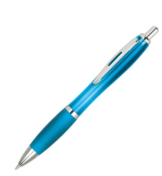 Blue Curvy Printed Branded Pen 2 Curvy Printed Pen – Blue, 1 Colour Print