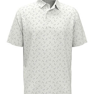 All-over large chev printed polo - Bright White, S