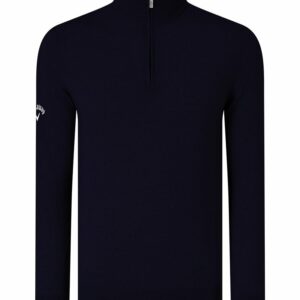 Ribbed ¼ zip Merino sweater - Dark Navy (Peacoat Navy), S