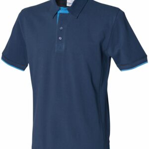 Contrast piqué polo shirt - Navy/Marine, S