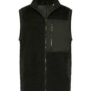 Recycled sherpa gilet - Dark Olive, XS