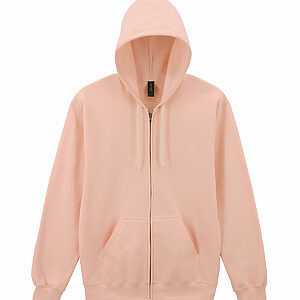 Softstyle™ midweight fleece adult full-zip hooded sweatshirt - Dusty Rose, S