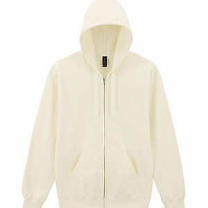 Softstyle™ midweight fleece adult full-zip hooded sweatshirt - Off White, S