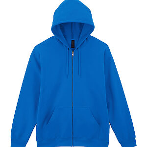 Softstyle™ midweight fleece adult full-zip hooded sweatshirt - Royal, S