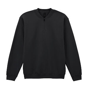 Softstyle™ midweight adult fleece 1/4-zip sweatshirt - Black, S