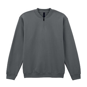 Softstyle™ midweight adult fleece 1/4-zip sweatshirt - Charcoal, S