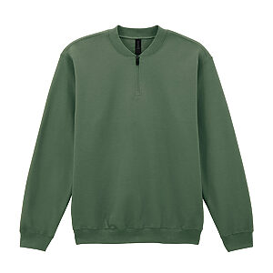 Softstyle™ midweight adult fleece 1/4-zip sweatshirt - Military Green, S