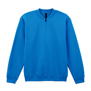 Softstyle™ midweight adult fleece 1/4-zip sweatshirt - Royal, S