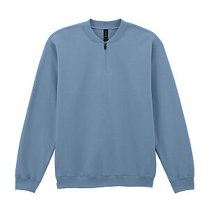 Softstyle™ midweight adult fleece 1/4-zip sweatshirt - Stone Blue, S