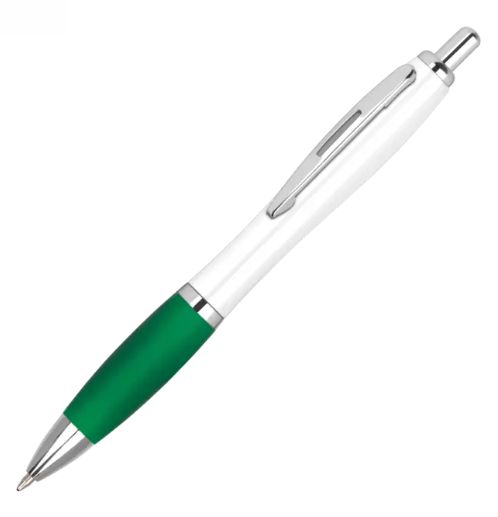 Green Branded Pen 3 Two Tone Curvy Printed Pen – Green, 2 Colour Print