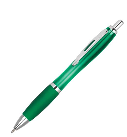 Green Curvy Printed Branded Pen 2 Curvy Printed Pen – Green, 1 Colour Print