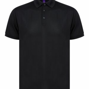 Recycled polyester polo shirt - Black, XS