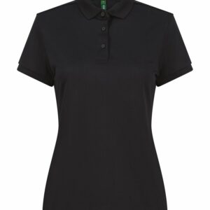 Women’s recycled polyester polo shirt - Black, XS
