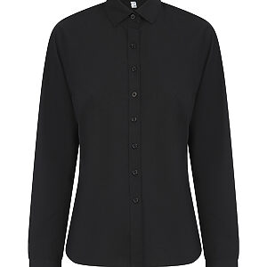 Women’s long sleeve ‘cotton-feel’ Coolplus® shirt - Black, XS