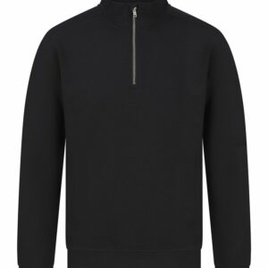 Unisex sustainable ¼-zip sweatshirt - Black, XS