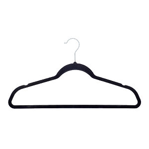 Velvet-effect coat hangers (25-pack) - Black, One size