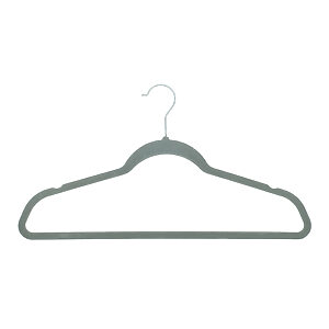 Velvet-effect coat hangers (25-pack) - Grey, One size