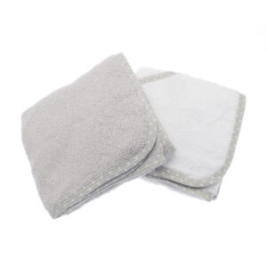 Baby hooded towel (2-pack) - White/Grey, One size