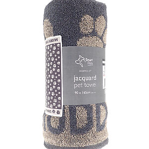 Jumbo terry jacquard dog towel - Grey, One size