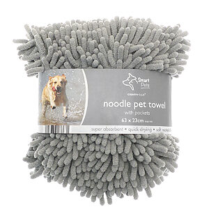 Noodle pet towel - Grey, One size