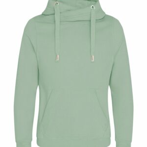 Cross neck hoodie - Dusty Green, XS