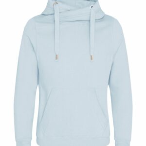 Cross neck hoodie - Sky Blue, XS