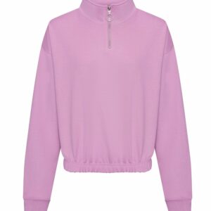 Women's cropped ¼-zip sweat - Lavender, XXS
