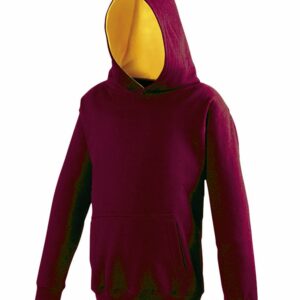 Kids varsity hoodie - Burgundy/Gold, 3/4 Yrs