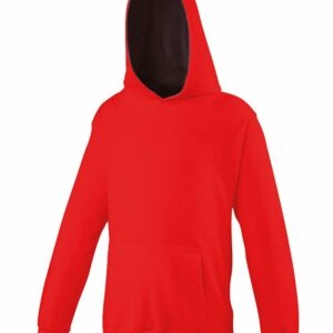 Kids varsity hoodie - Fire Red/Jet Black, 3/4 Yrs