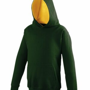 Kids varsity hoodie - Forest Green/Gold, 3/4 Yrs